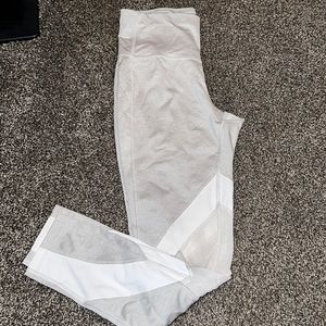 Grey & White Mesh Leggings